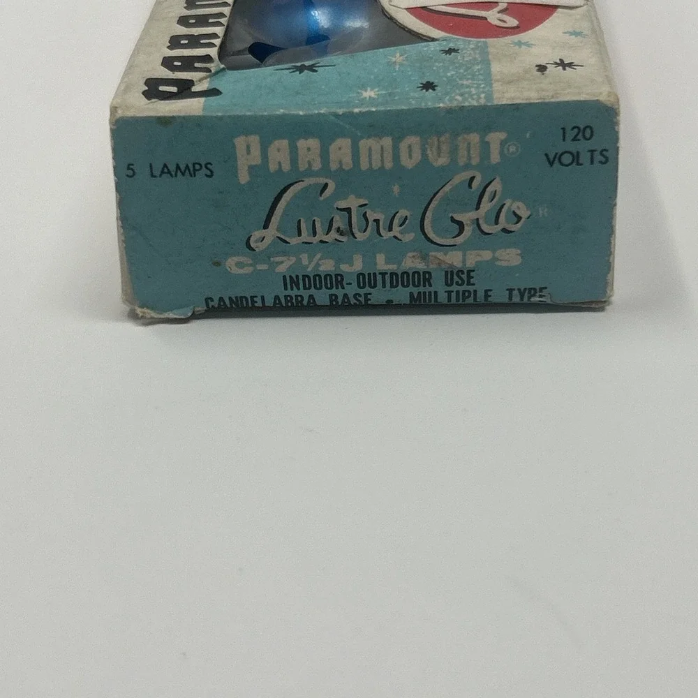 Vtg Paramount Lustre Glo Replacement Bulbs C-7 1/2 J Lamps 120 Volt In/Outdoor